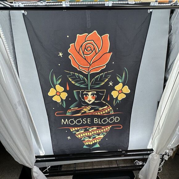 Y2K MOOSE BLOOD Tapestry Flag No Sleep Records OOP *LIMITED* 58x35 XL Punk Emo - Picture 1 of 7
